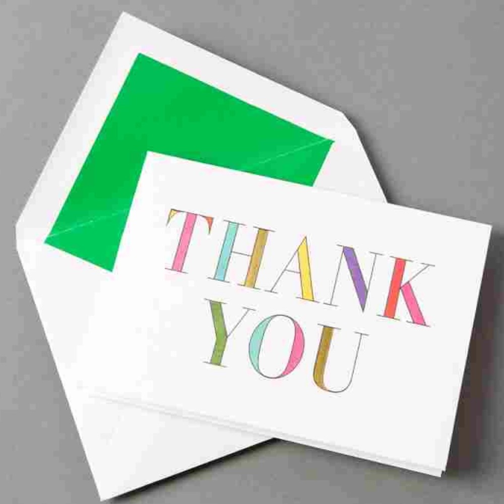 🆕 Kate Spade ♠️ Rainbow Prism Thank You Notecards - Picture 3 of 5